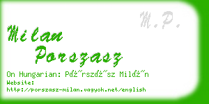 milan porszasz business card